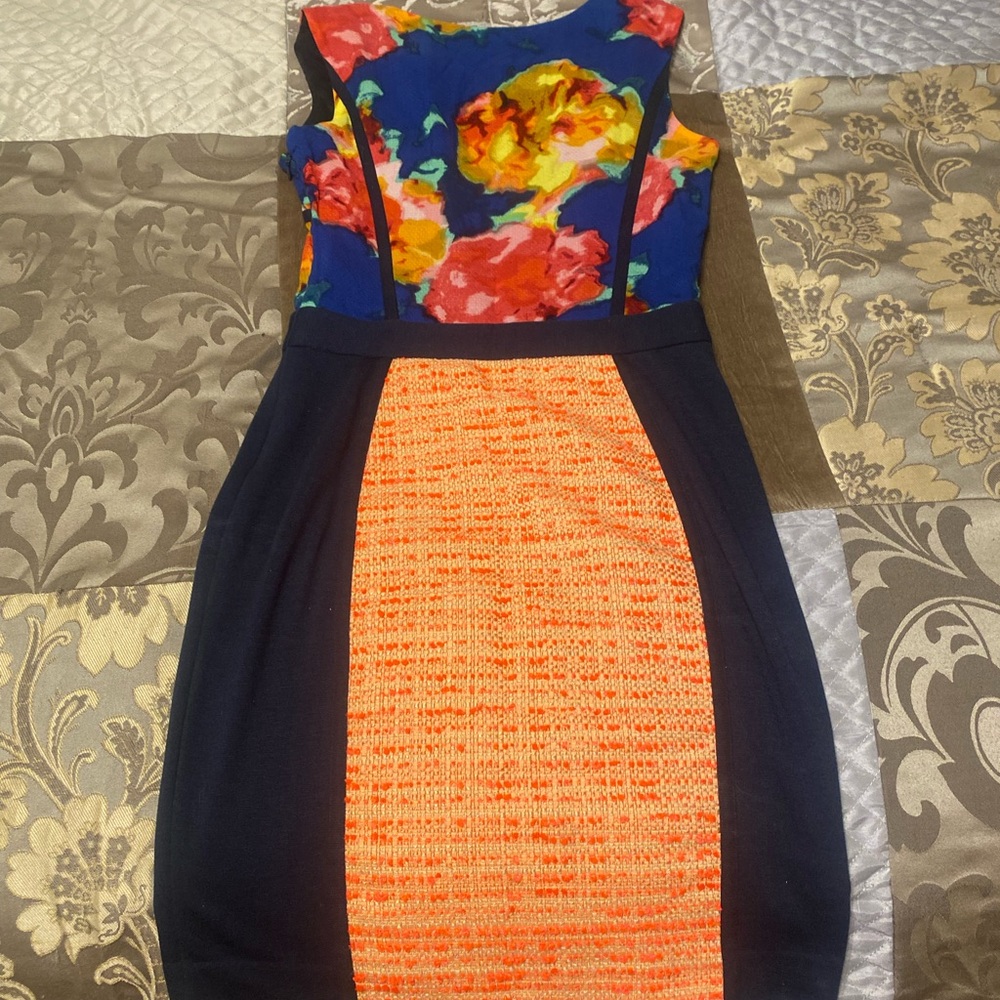 RACHEL Rachel Roy Floral and Orange Mini Dress